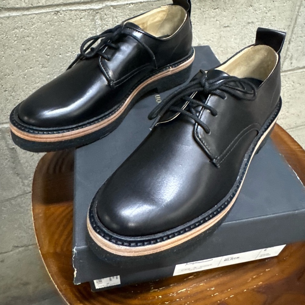 rag & bone Black Leather Oxfords